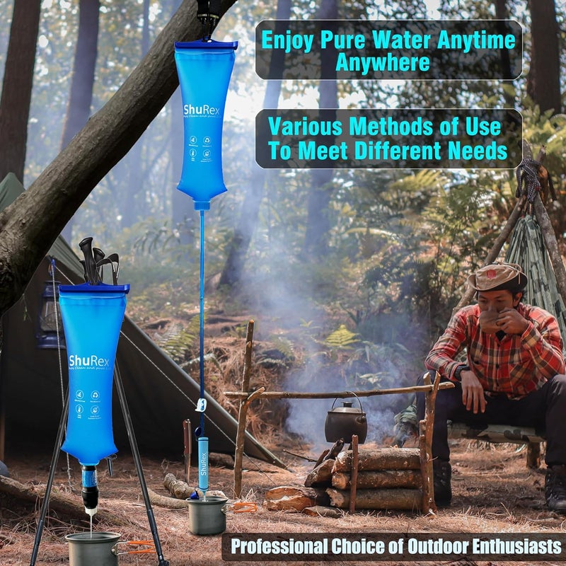 ShuRex 3L Gravity-Fed Water Bag for Sawyer Water Filtration System Survival Water Filter Straw, Compatible with LifeStraw and Other Water Filter Straw, Foldable, BPA-Free (3L) - Image 3